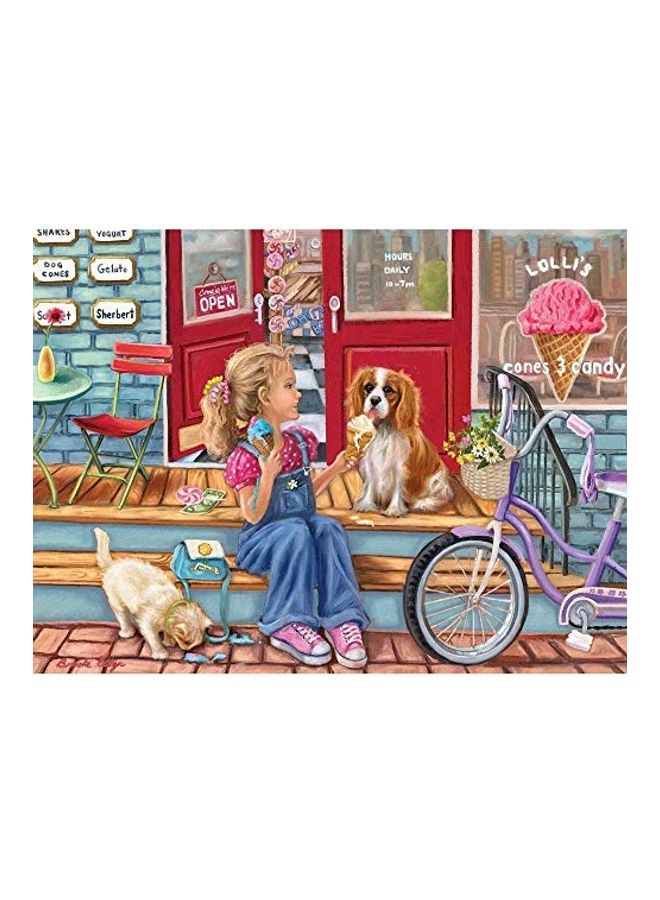 Payday Cones 500 Piece Jigsaw Puzzles For AdultsPuzzle Measures 18 Inch X 24 Inch500 Pc Outdoor Summer Time Girl Dog Ice Cream Bike Shop Cat Jigsaws By Artist Brooke Faulder