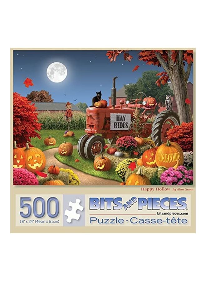 500-Piece Happy Halloween Farm Pumpkin Jack-O-lantern Tractor Jigsaw Puzzles Set