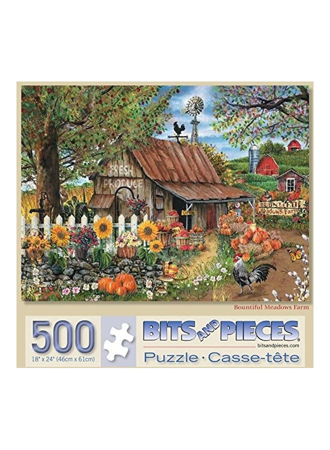 500-Piece Sunflowers And Pumpkins Farm Scene Jigsaw Puzzle Set