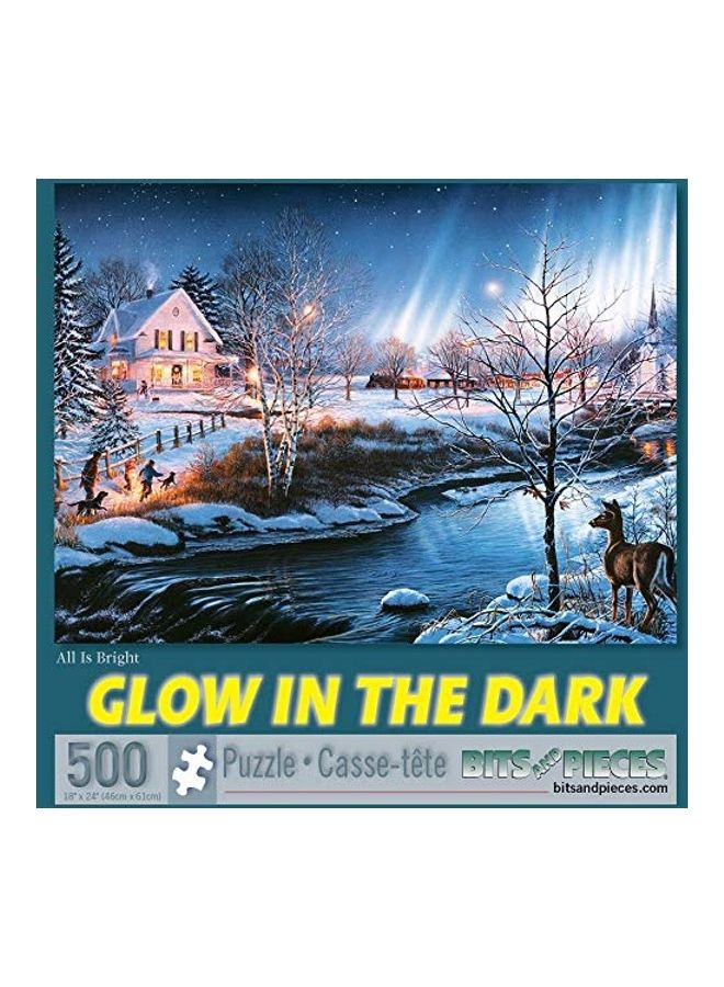 500-Piece Glow In The Dark Jigsaw Puzzle Set