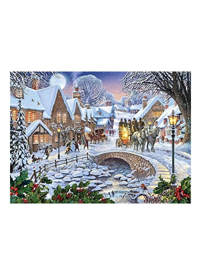 1500-Piece Winter Village Stream Jigsaw Puzzle Set