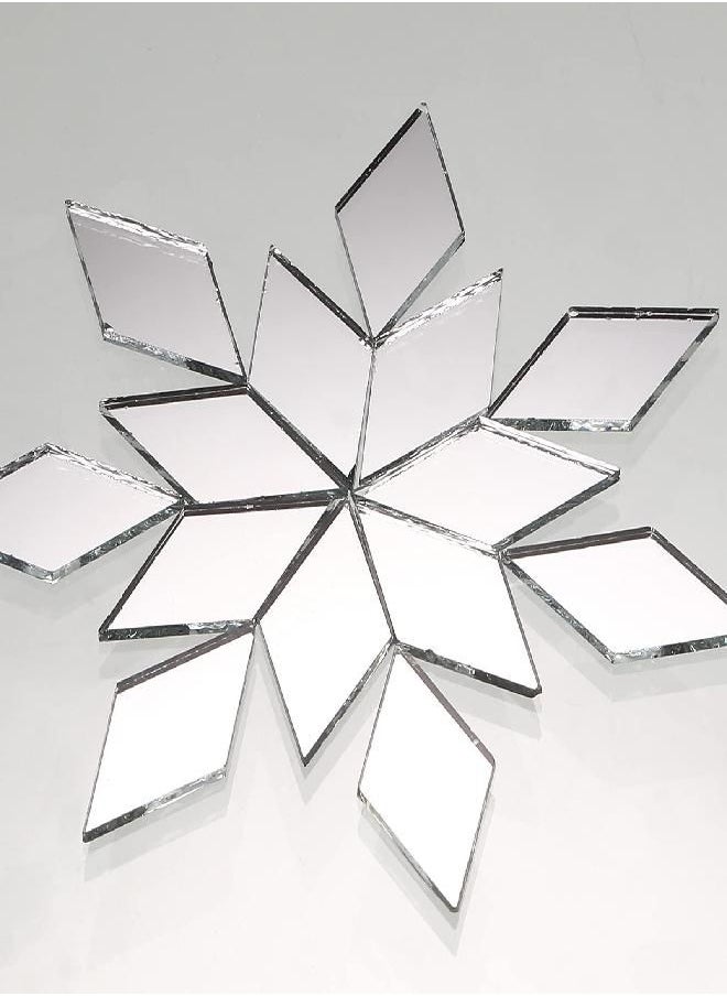 500 Pieces Diamond Shape Mirror Mosaic Tile Mini Glass Mosaic Tile Small Rhombus Mirror Craft Diamond Mosaic DIY Tile for Art and Craft Wall Door Home Decorations Making Supplies