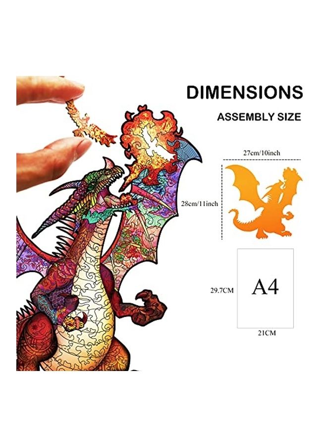 Dragon Themed Wooden Jigsaw Puzzle 11inch