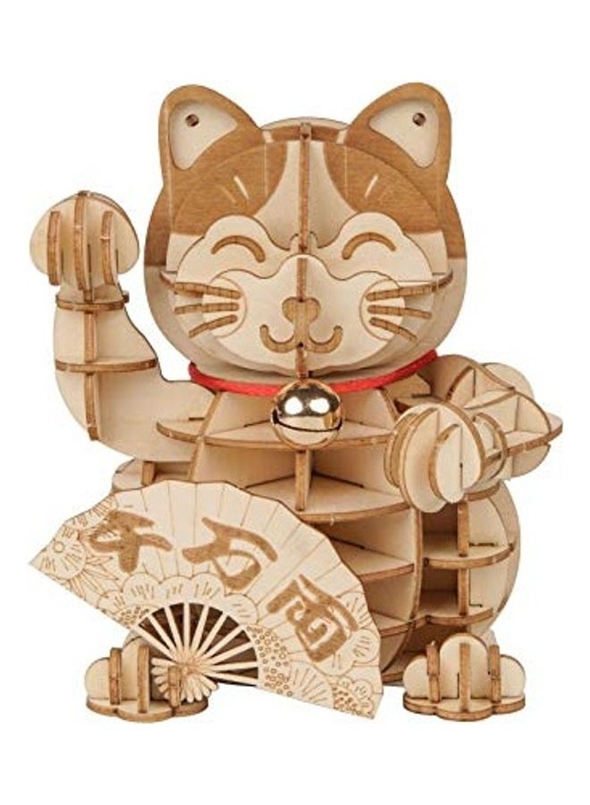 3D Wooden Puzzle Lucky Cat (Plutus Cat) 11cm