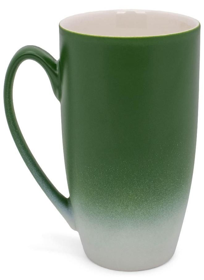 Elanze Designs Green White Two Toned Ombre Matte 12 ounce Ceramic Stoneware Coffee Cup Mugs Set of 4