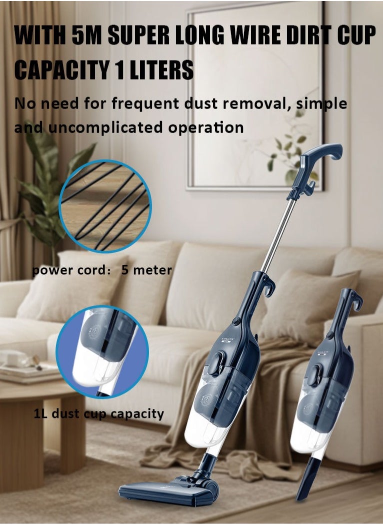 Vacuum Cleaner, 18kpa/5m Corded Upright Vacuum Cleaner,2000W Suction with Multifunction Lightweight Handheld Stick Cleaner for Home, Car, Hard Floor, Carpet, Pet Hair,SK-13043