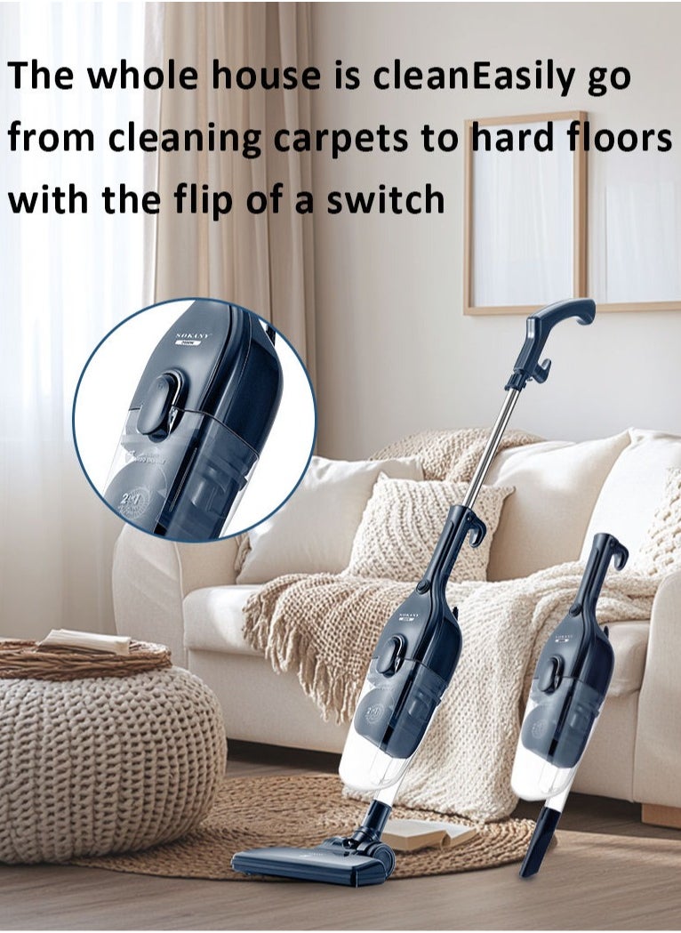 Vacuum Cleaner, 18kpa/5m Corded Upright Vacuum Cleaner,2000W Suction with Multifunction Lightweight Handheld Stick Cleaner for Home, Car, Hard Floor, Carpet, Pet Hair,SK-13043