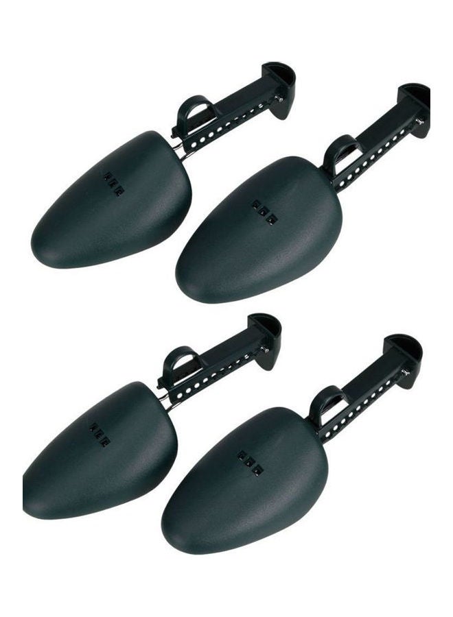 4-Piece Plastic Shoe Tree Adjustable Stretcher Set Blue/Black