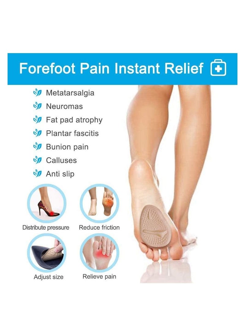 Medical Forefoot pads Ball of Foot Cushions gel Insoles shoe inserts (Self-Sticking)