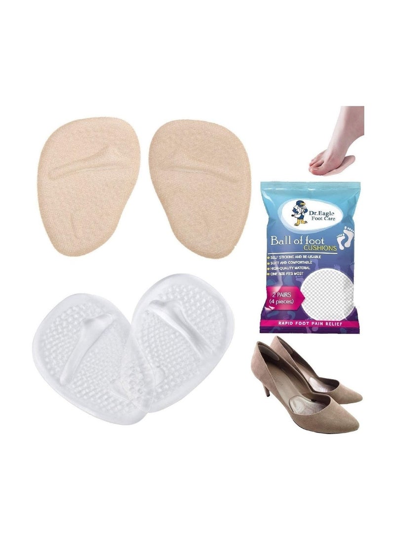 Medical Forefoot pads Ball of Foot Cushions gel Insoles shoe inserts (Self-Sticking)