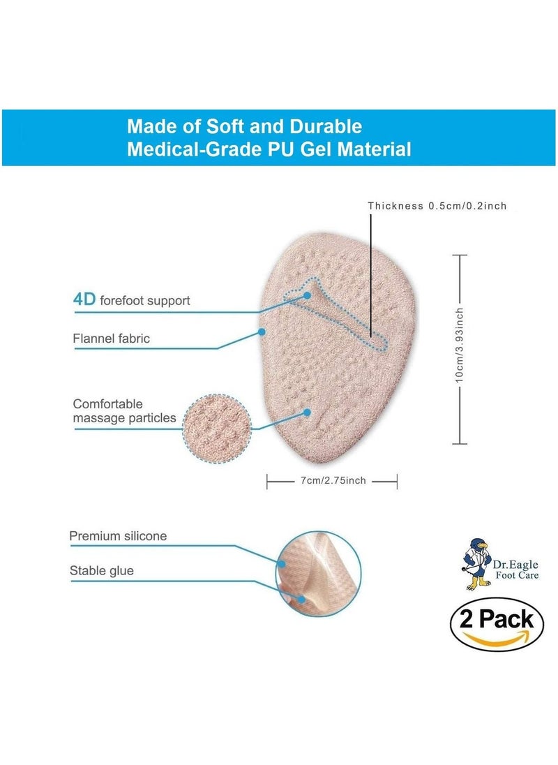 Medical Forefoot pads Ball of Foot Cushions gel Insoles shoe inserts (Self-Sticking)