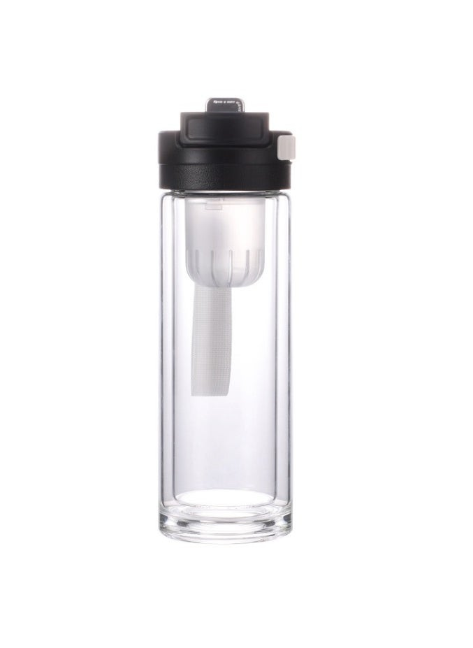 New magnetic tea cup Glass Infuser Bottle Tea Tumbler Cup Double Wall Borosilicate Travel Mug Portable Tea Maker with Strainer For Loose Tea,Flower Herbal,Tea Bags 480ML