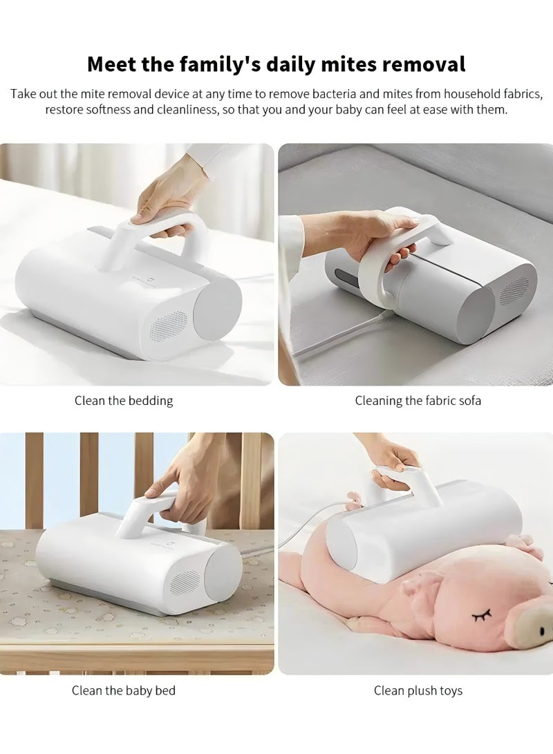 Mijia Handheld Mite Removal Vacuum Cleaner, Multi-effect Filtration 12kpa High Suction UV-C Sterilization Bed Mattress 300 ml 350 W MJCMY01DY White