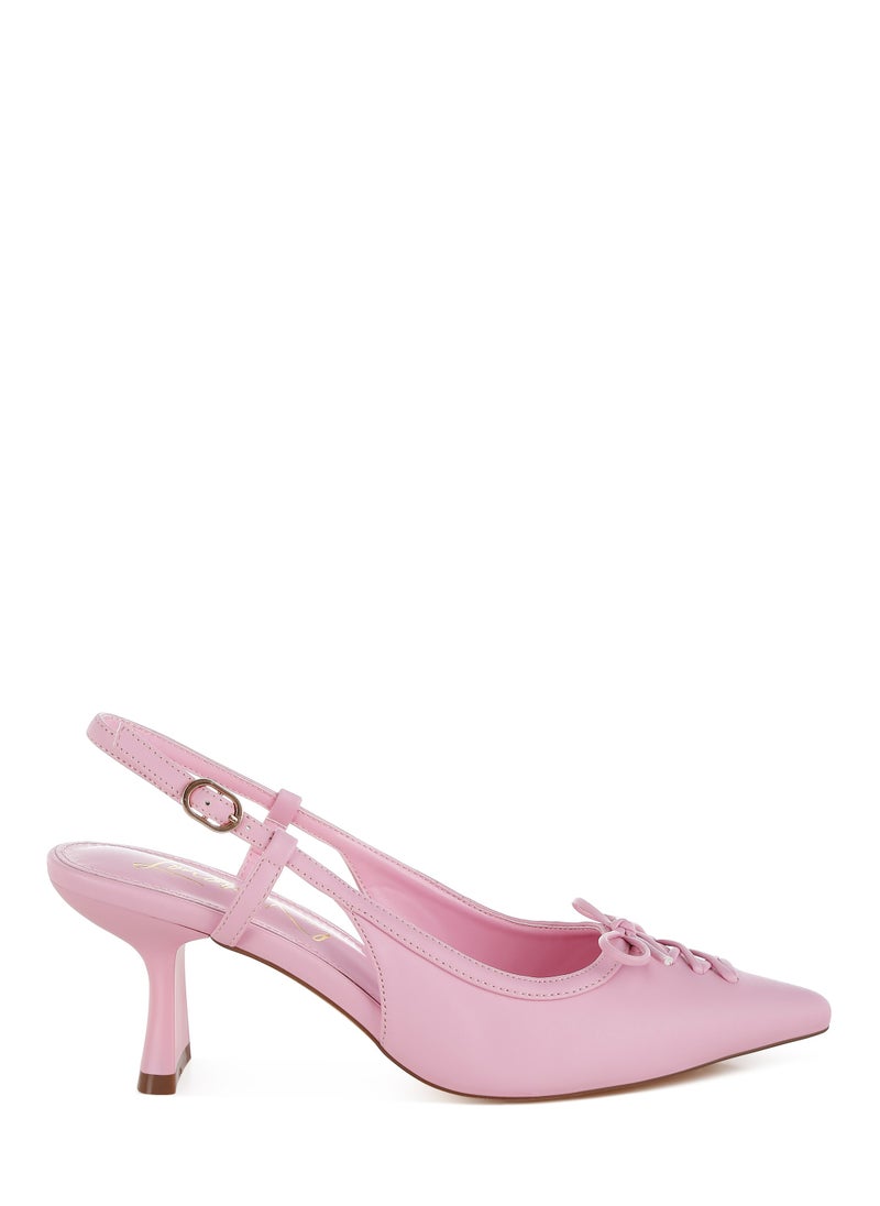 Kitten Heel Pointy Slingbacks in Pink