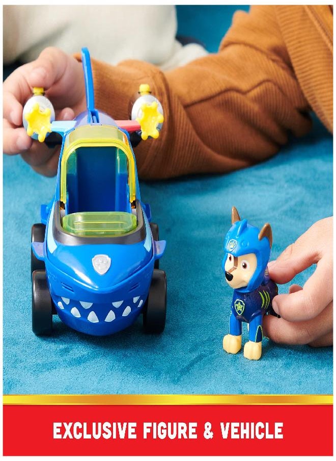 Paw Patrol Aqua Pups, Chase Transforming Shark Vehicle with Collectible Action Figure, Kids Toys for Ages 3 and up