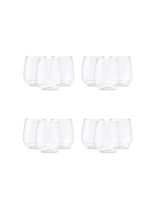 12-Piece Shatterproof Cocktail Glass Clear 10 x 3.6 x 14.2inch