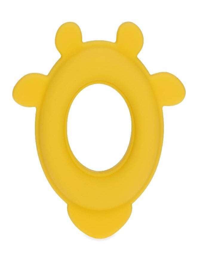 Nuby Natural Wood Teether with Soft Silicone, Minimalist Design Easy to Clean, Giraffe