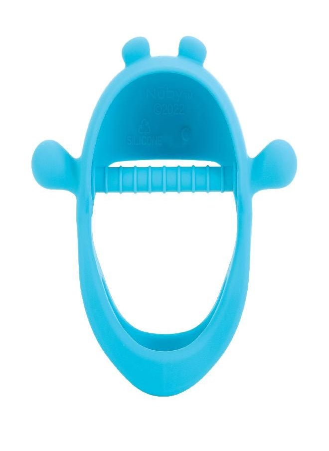 Nuby Silicone Wrist Teething Mitten - BPA-Free Teether Ring - 3+ Months - Hippo