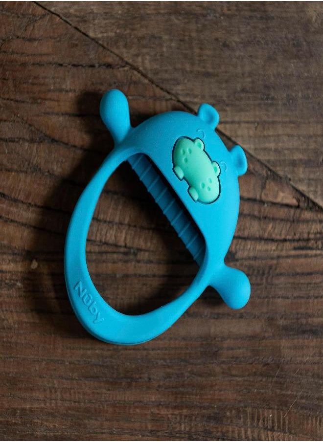 Nuby Silicone Wrist Teething Mitten - BPA-Free Teether Ring - 3+ Months - Hippo