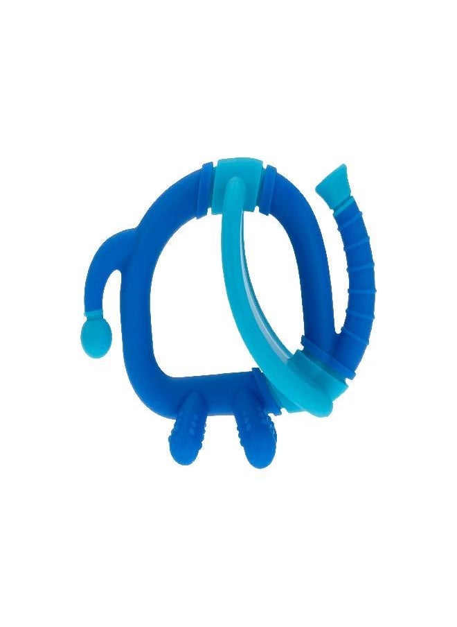 Nuby Geo Zoos Massaging Teether - Baby Teething Toy - Soft BPA-Free Easy Grip - 3+ Months - Elephant