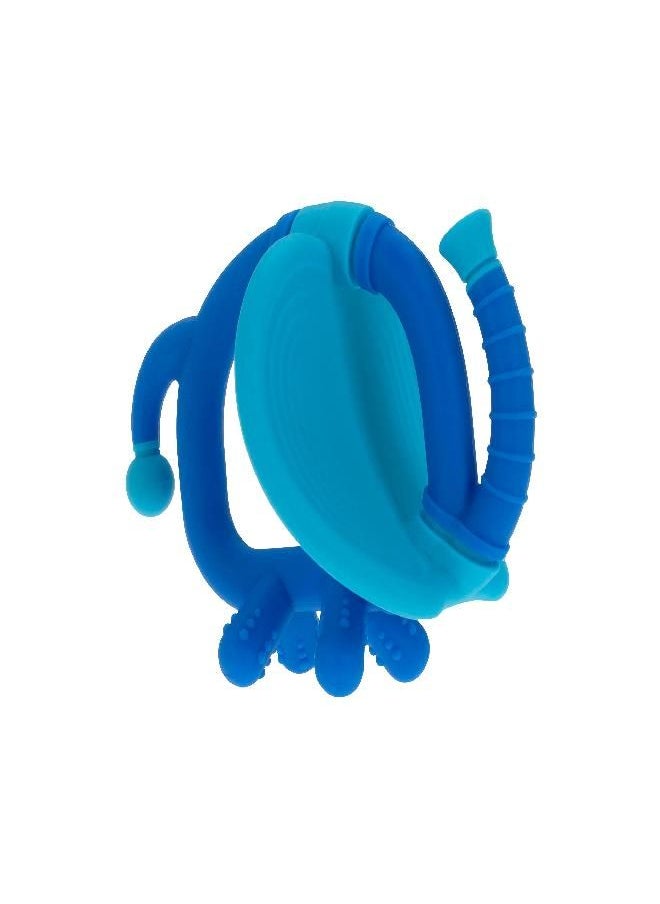 Nuby Geo Zoos Massaging Teether - Baby Teething Toy - Soft BPA-Free Easy Grip - 3+ Months - Elephant