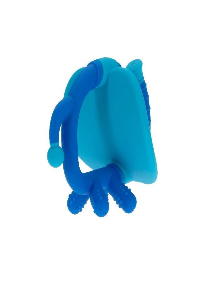 Nuby Geo Zoos Massaging Teether - Baby Teething Toy - Soft BPA-Free Easy Grip - 3+ Months - Elephant