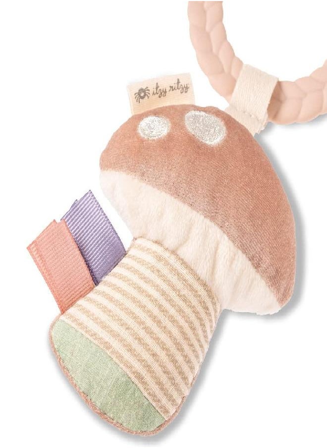 Itzy Ritzy Teething Activity Toy - Bitzy Busy Ring Features Braided Teething Ring and Dangling Toys; Includes Teether, Textured Ribbons, Crinkle Sound & Jingle Bell, Bunny