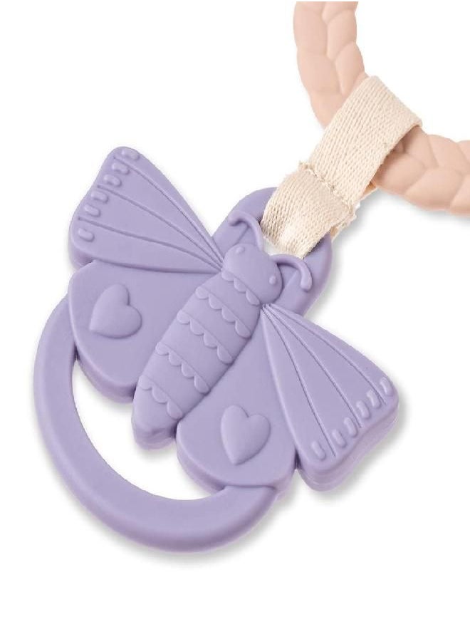 Itzy Ritzy Teething Activity Toy - Bitzy Busy Ring Features Braided Teething Ring and Dangling Toys; Includes Teether, Textured Ribbons, Crinkle Sound & Jingle Bell, Bunny