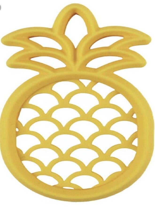 Itzy Ritzy Silicone Baby Teether - BPA-Free Infant Teether with Easy-to-Hold Design and Textured Back Side to Massage and Soothe Sore Gums, Pineapple