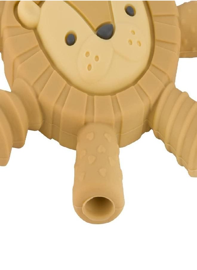 Itzy Ritzy - Ritzy Teether Reaches Back Molars and Massages Sore Gums; Features Multiple Textures and Flexible Design; Lion