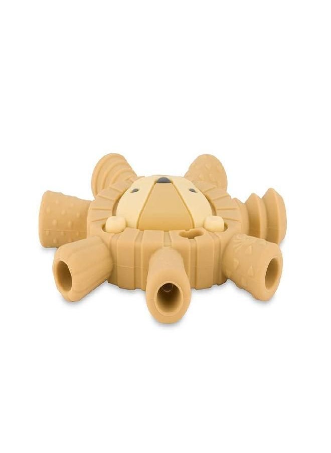 Itzy Ritzy - Ritzy Teether Reaches Back Molars and Massages Sore Gums; Features Multiple Textures and Flexible Design; Lion