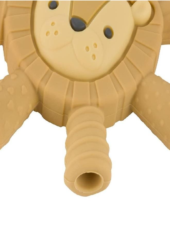 Itzy Ritzy - Ritzy Teether Reaches Back Molars and Massages Sore Gums; Features Multiple Textures and Flexible Design; Lion