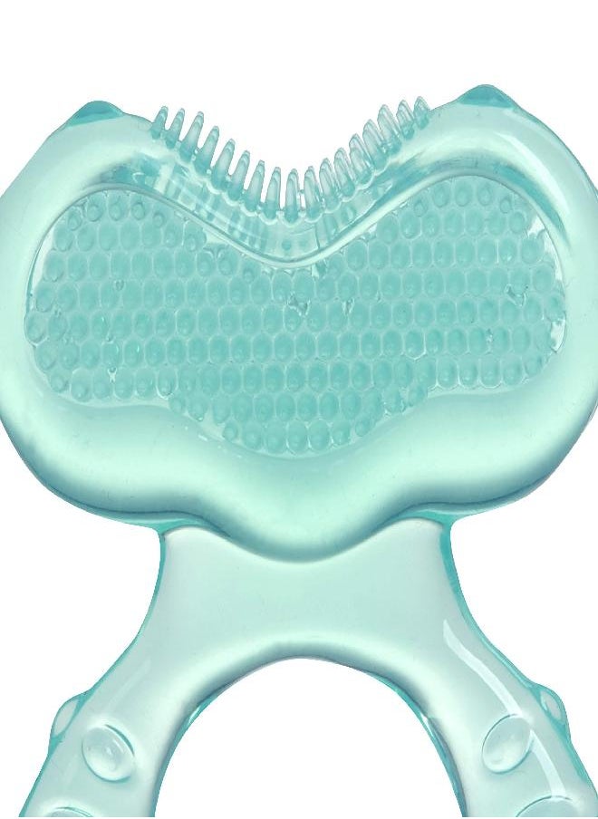 Nuby Silicone Teethe-EEZ Teether with Bristles, Includes Hygienic Case, Aqua