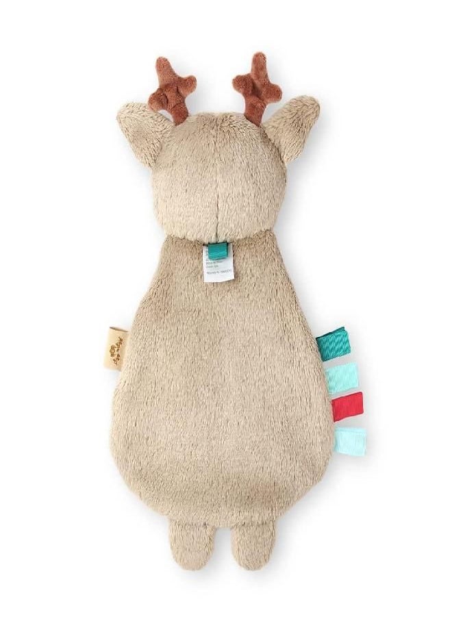 Itzy Ritzy - Itzy Lovey Including Teether, Textured Ribbons & Dangle Arms; Features Crinkle Sound, Sherpa Fabric and Minky Plush; Jolly The Reindeer