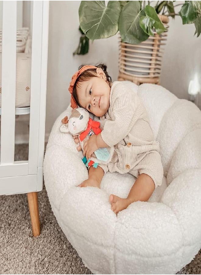 Itzy Ritzy - Itzy Lovey Including Teether, Textured Ribbons & Dangle Arms; Features Crinkle Sound, Sherpa Fabric and Minky Plush; Jolly The Reindeer