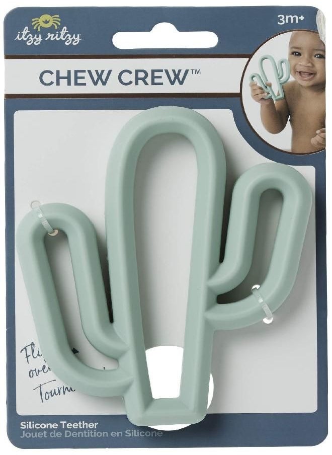 Itzy Ritzy Silicone Baby Teether - BPA-Free Infant Teether with Easy-to-Hold Design and Textured Back Side to Massage and Soothe Sore, Swollen Gums, Cactus