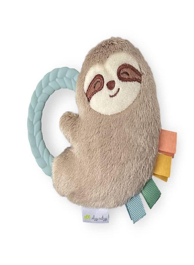 Itzy Ritzy - Ritzy Rattle Pal with Teether; Features A Minky Plush Character, Gentle Rattle Sound & Soft Teether; Sloth
