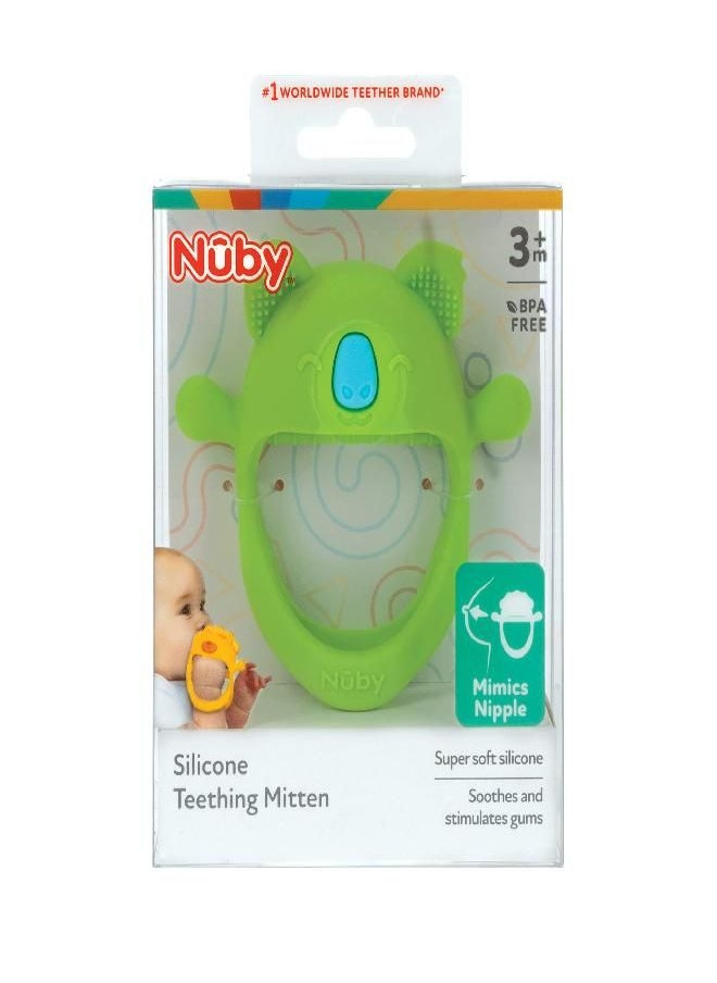 Nuby Silicone Wrist Teething Mitten - BPA-Free Teether Ring - 3+ Months - Koala