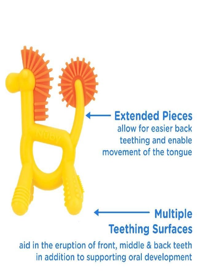 Nuby Silicone Geo Zoos Teether - Giraffe Teething Toy for Babies 3+ Months - Soothes and Massages Sore Gums