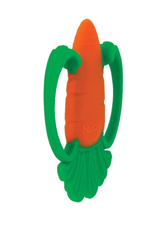 Nuby Veggie Teether for Teething Relief - Soft BPA-Free Baby Teething Toy - 3+ Months - Carrot