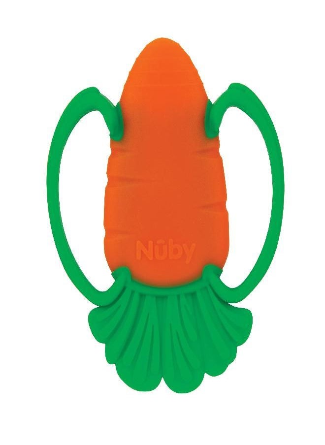 Nuby Veggie Teether for Teething Relief - Soft BPA-Free Baby Teething Toy - 3+ Months - Carrot