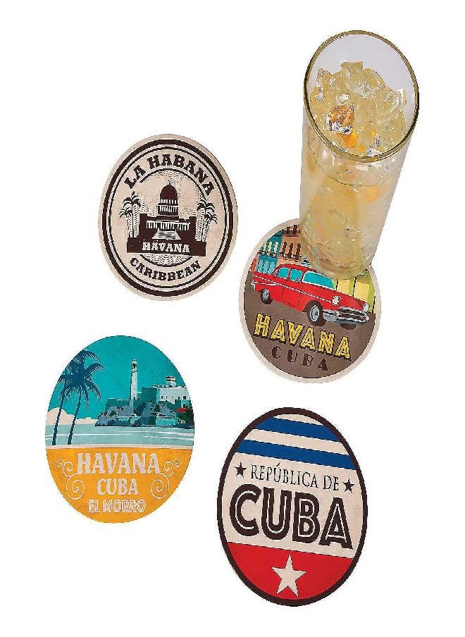 Cuban Print Coasters (Set of 12) Havana Nights Party Supplies