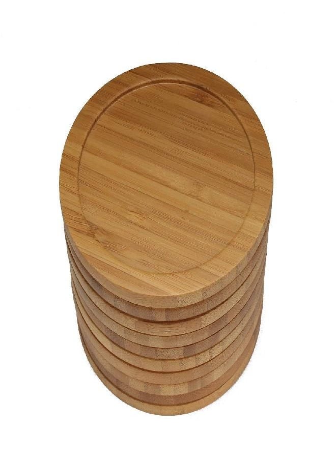 BambooMN Heavy Duty 100% Eco-Friendly Natural Bamboo Coasters - 3.75