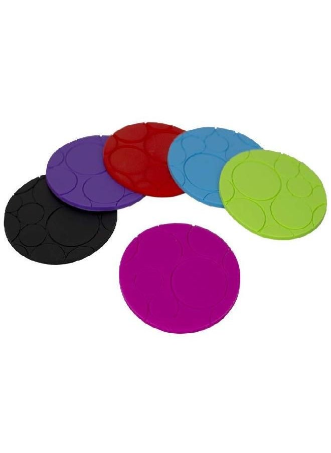 Home Basics Silicone Coaster Set of 6, Multicolor, Soft Coasters for Indoor and Outdoor Coffee Table, Kitchen, Bar, Office Tabletop Protection, Heat Resistant, Non Slip