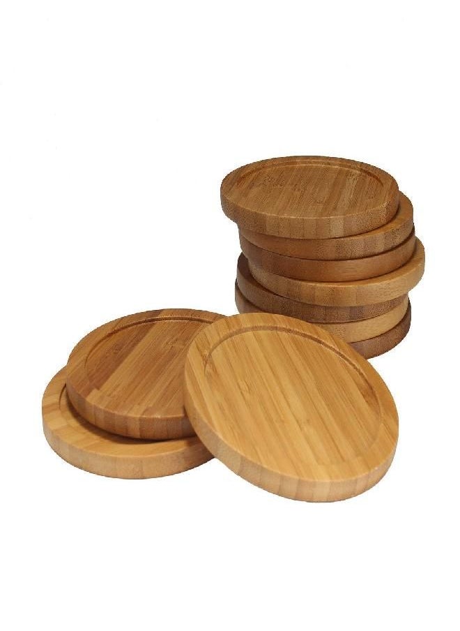 BambooMN Heavy Duty 100% Eco-Friendly Natural Bamboo Coasters - 3.75