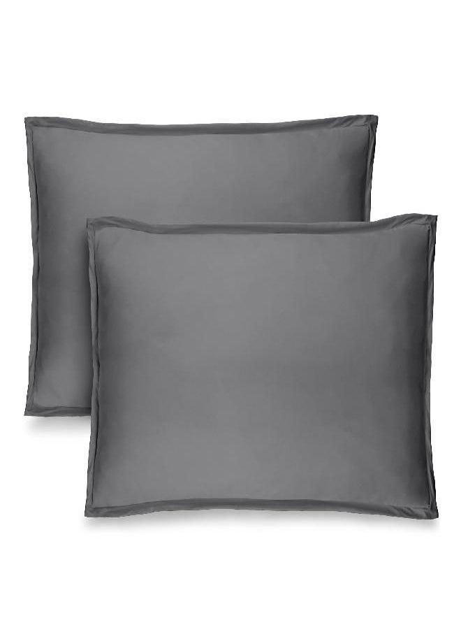 Bare Home Standard Pillow Shams - Set of 2 - Premium 1800 Ultra-Soft Microfiber - Double Brushed - Bed Pillow Shams (Standard Pillow Sham Set of 2, Grey)