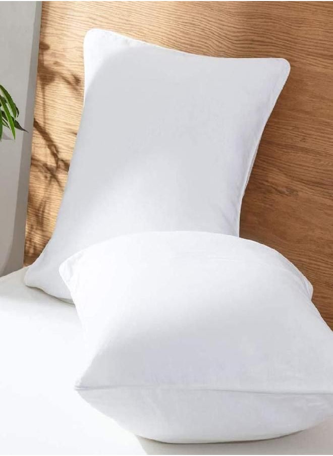Simple&Opulence 100% Linen Euro Shams with White Trim Inserted Edges 26x26 Inch Stone Washed Pillow Cover Set of 2 Basic Style Cushion Case,White
