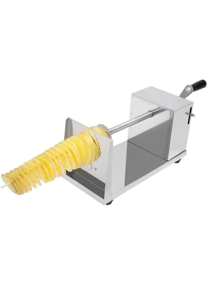 Potato twister spiral slicer stainless steel potato slicer for tornado potato chips spiral slicer for fruits and vegetables for home and restaurant silver