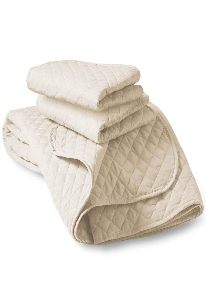 Bare Home Premium 3 Piece Quilt Set - Full/Queen Size - Coverlet Set - Diamond Stitched Bedspread - Ultra-Soft Luxurious Lightweight All Season Bedspread (Full/Queen, Sand)