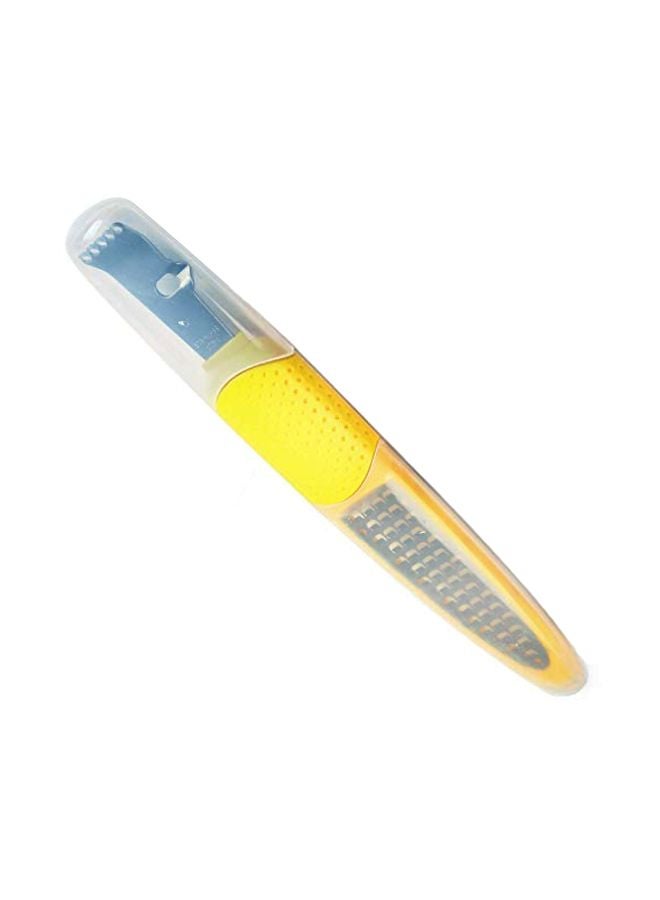 Stainless Steel Grater Yellow/Blue 7.5x1.25x0.5inch